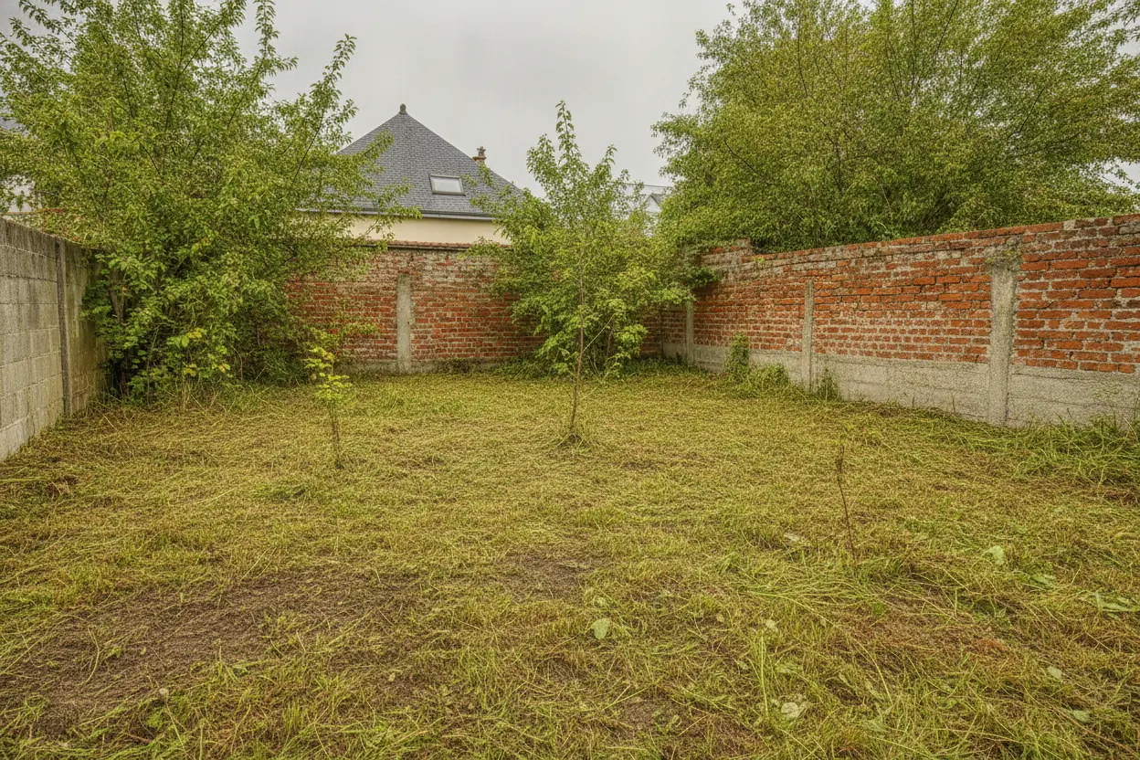 Terrain broyé et mis à nu à Saint-Sever, Rouen