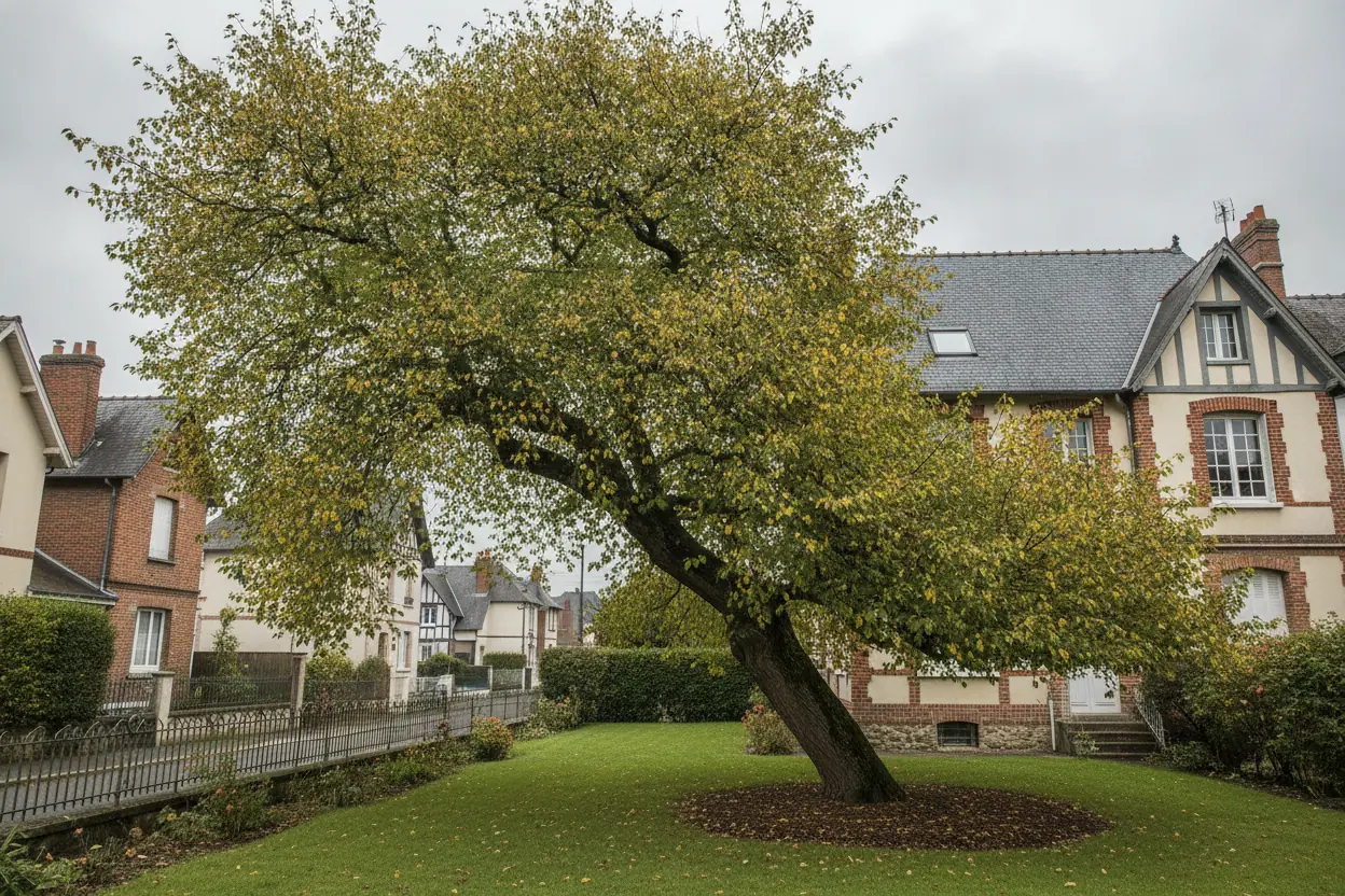 Arbre dangereux avant démontage à Rouen