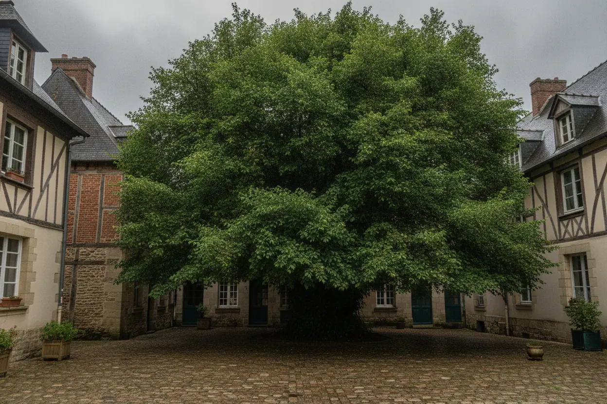 Tilleul réduit et remis en forme au Vieux-Marché, Rouen