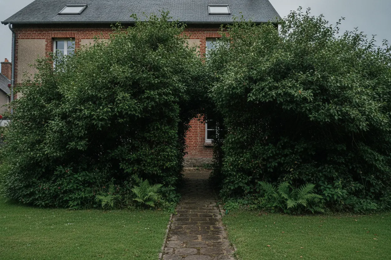 Haie de laurier dense avant taille à Rouen